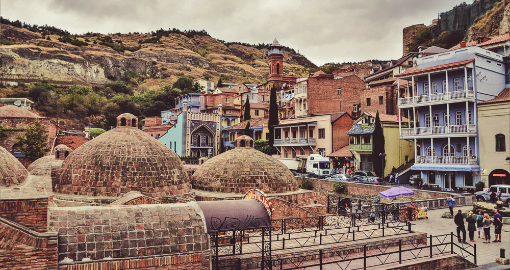 The historic district Abanotubani in the heart of Tbilisi, Georgia